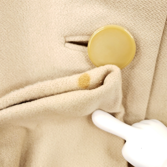 Vintage 60s 100% Cashmere Women's Tan Winter Coat Fur Jacket - Picture 12 of 16